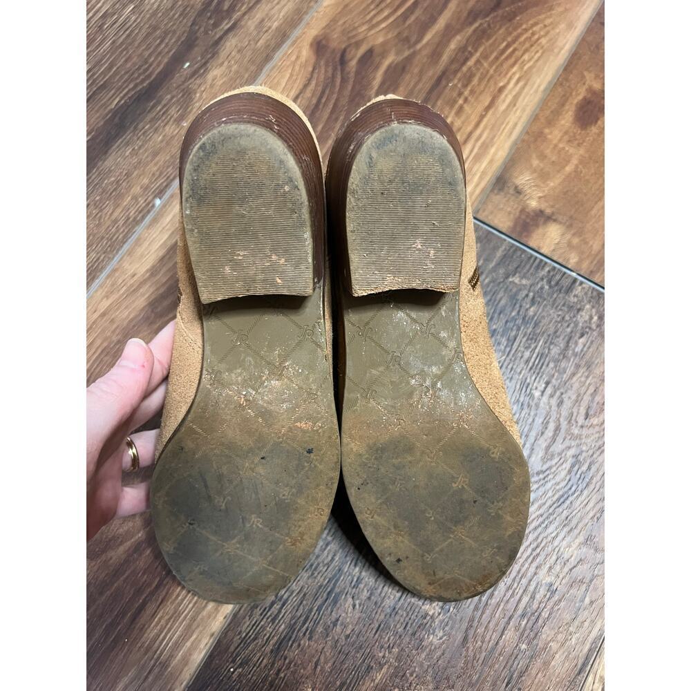 Jack Rogers Tan Beige Brown Suede Ankle Booties Sz 7 - Picture 8 of 11